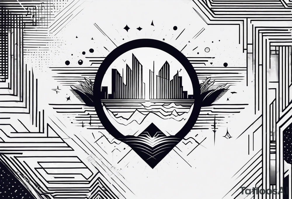 geometric soundwave tattoo tattoo idea