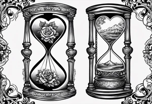 Hour glass with Brain and heart inside tattoo idea
