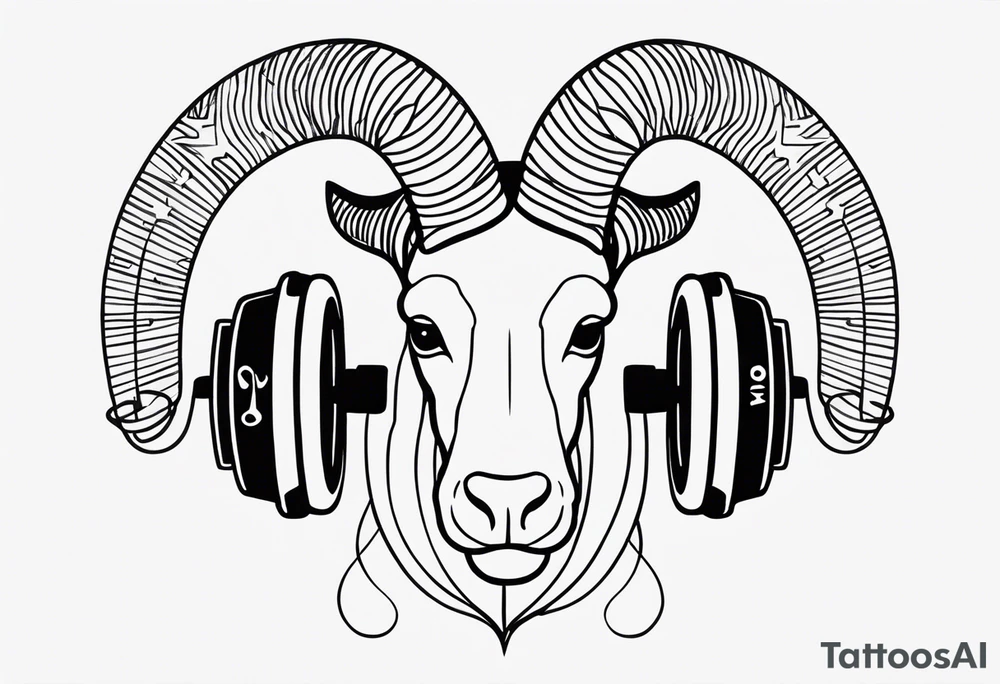 MUSIC LIFE FAMILY ARIES tattoo idea