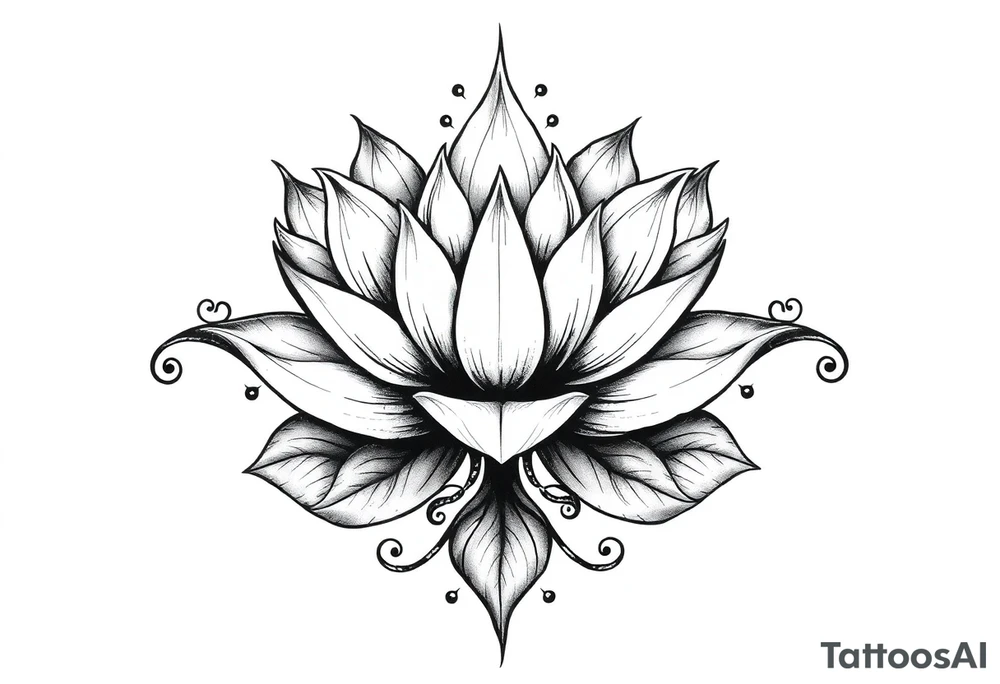 Water lily, earth, air, fire, water, tree, paganism tattoo idea