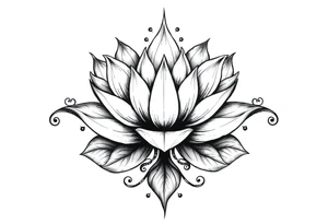 Water lily, earth, air, fire, water, tree, paganism tattoo idea