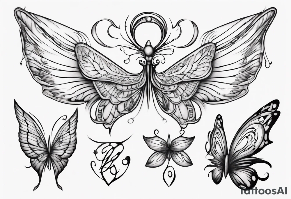 Curiosity inscribed into a simple fairy wing tattoo idea