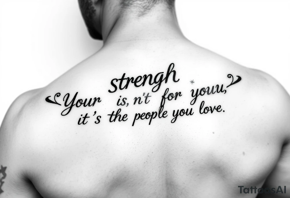 Your strength isn't for you, it's for the people you love. tattoo idea