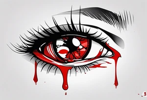 Bloody tear flow from eye sleeve tattoo tattoo idea