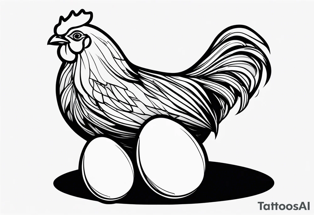 Chicken with eggs tattoo idea