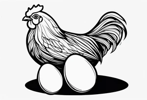 Chicken with eggs tattoo idea