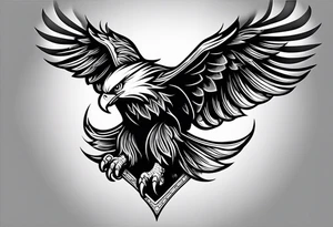 A tattoo that states pain and discipline to achieve your goals in life. it should be placed on the upper back and should express also catholic religion. eagle tattoo idea