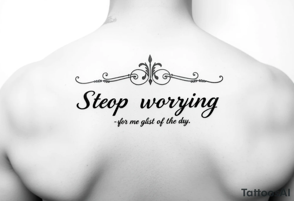 Bible verse 
Lillie 11:27:37
Stop Worrying Mecca 
Mae 12:31:17 tattoo idea