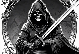 grim reaper with katana tattoo idea