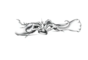 Dragons claws gripping Hourglass tattoo idea