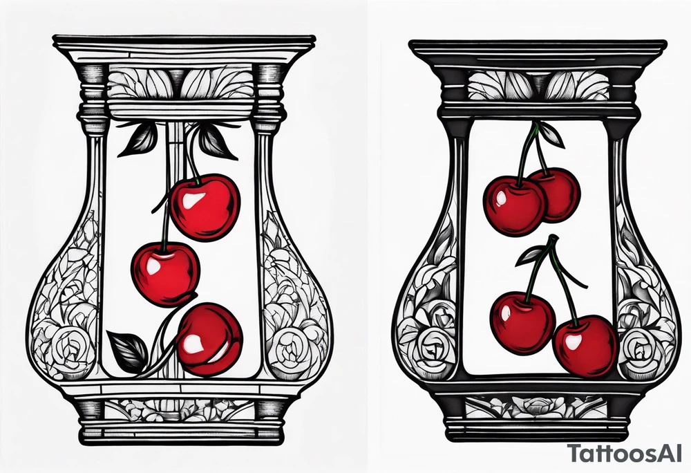 Cherry hourglass tattoo idea