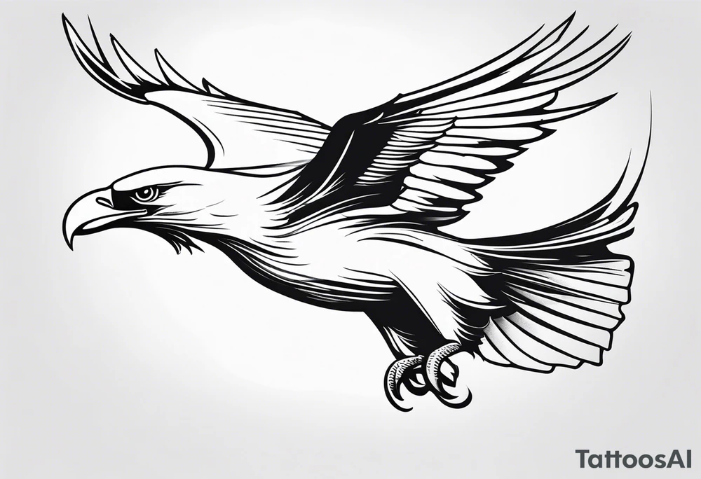 flying fish eagle tattoo idea