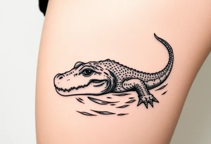 crocodile swimming in water tattoo idea