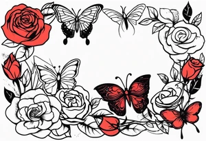 Roses, butterflies, quotes tattoo idea