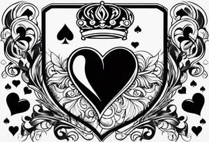 royal flush of hearts tattoo idea