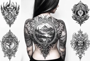 full back tattoo sketch tattoo idea