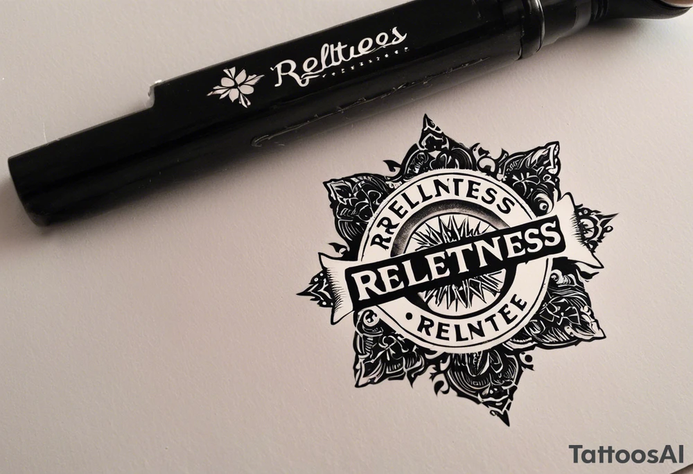 Would like the tattoo to include only the word relentless however I would like the T to be a cross. tattoo idea