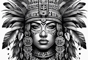 Aztec portrait tattoo idea