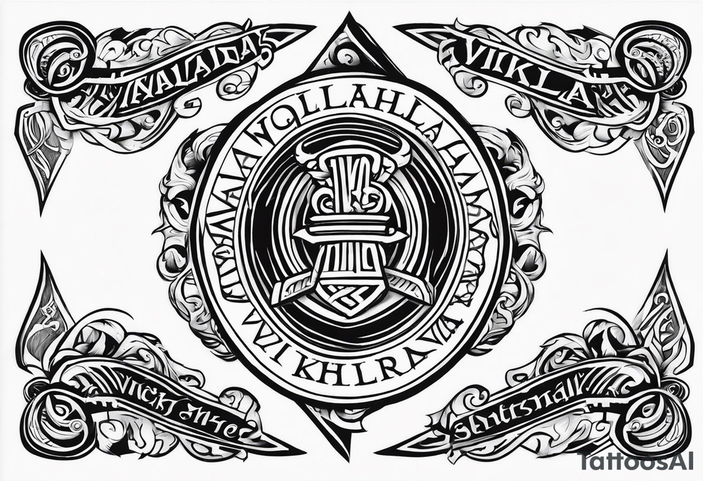 Valhalla viking 
Sword shield tattoo idea