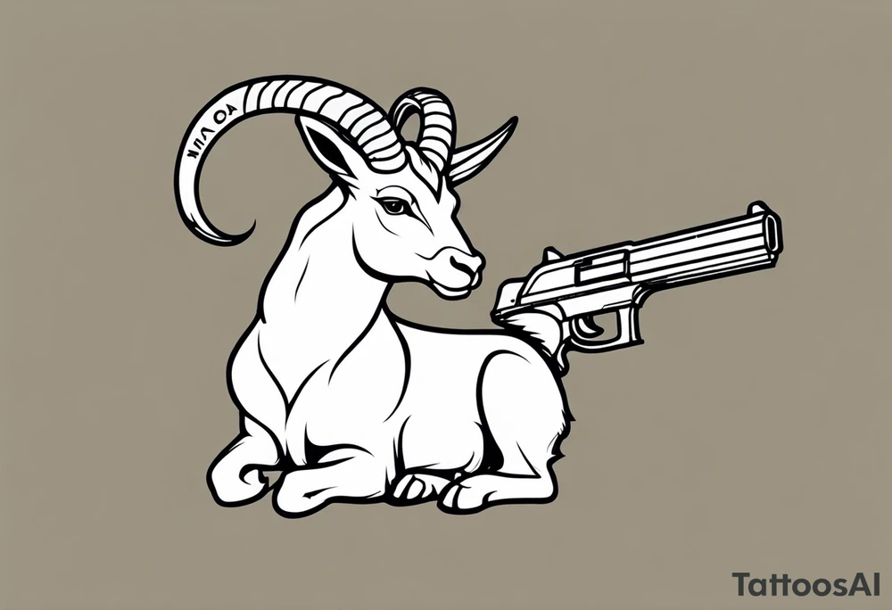 capricorn with sunglasses and a gun tattoo idea