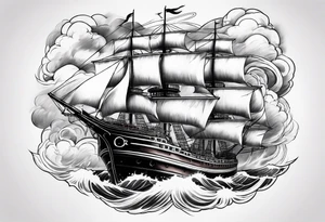 storm clouds surrounding a ship tattoo idea