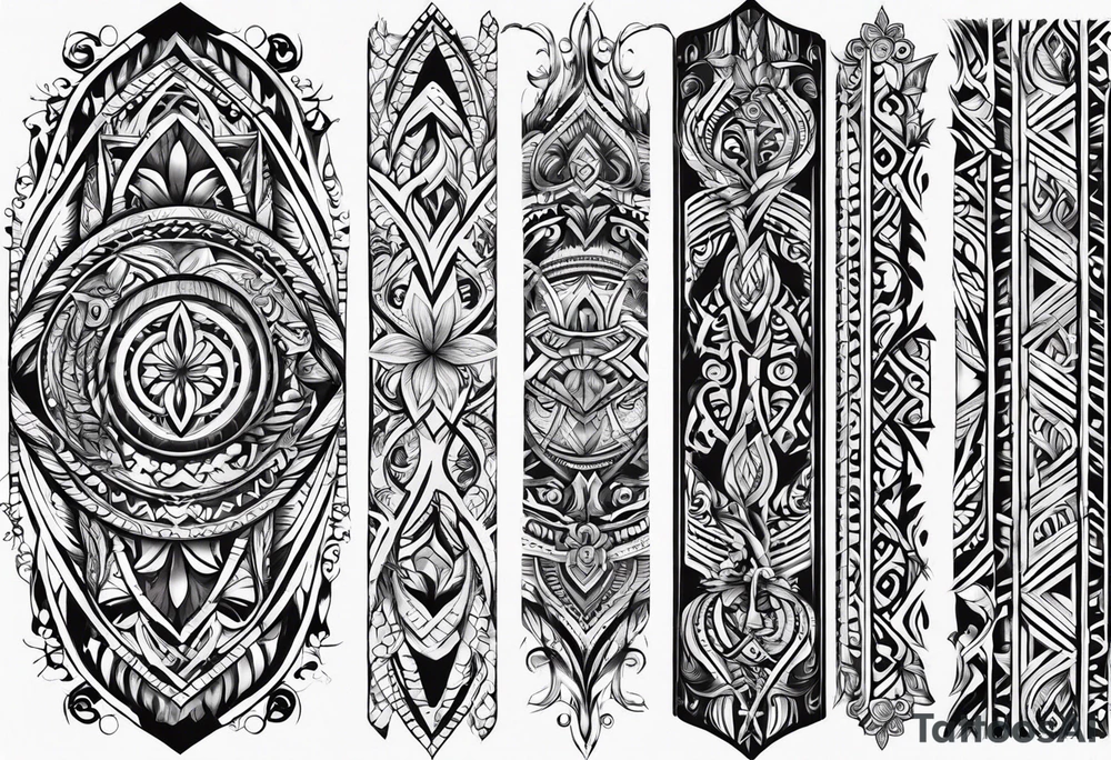 Tribal arm sleeve tattoo idea