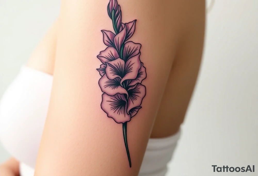 Quotes, paintbrushes, Gladiolus tattoo idea