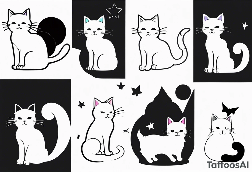 Cute kitty ghost tattoo design tattoo idea