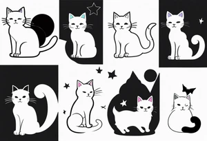 Cute kitty ghost tattoo design tattoo idea