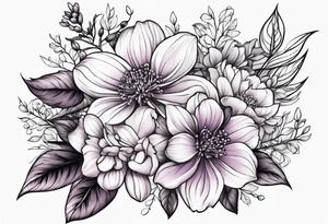 Floral design with a  lilac tattoo idea