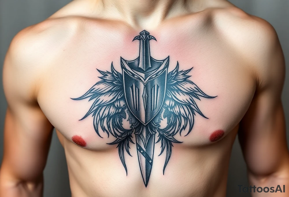 realistic
knight tattoo idea