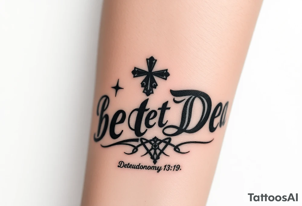 I want a cool design that includes the words “Don’t Get Dead” and includes the scripture reference Deuteronomy 30:19. tattoo idea