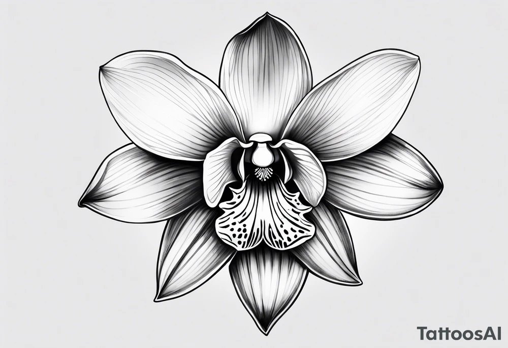 Cymbidium orchid tattoo idea