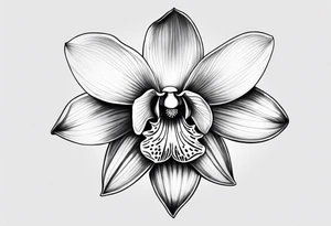 Cymbidium orchid tattoo idea