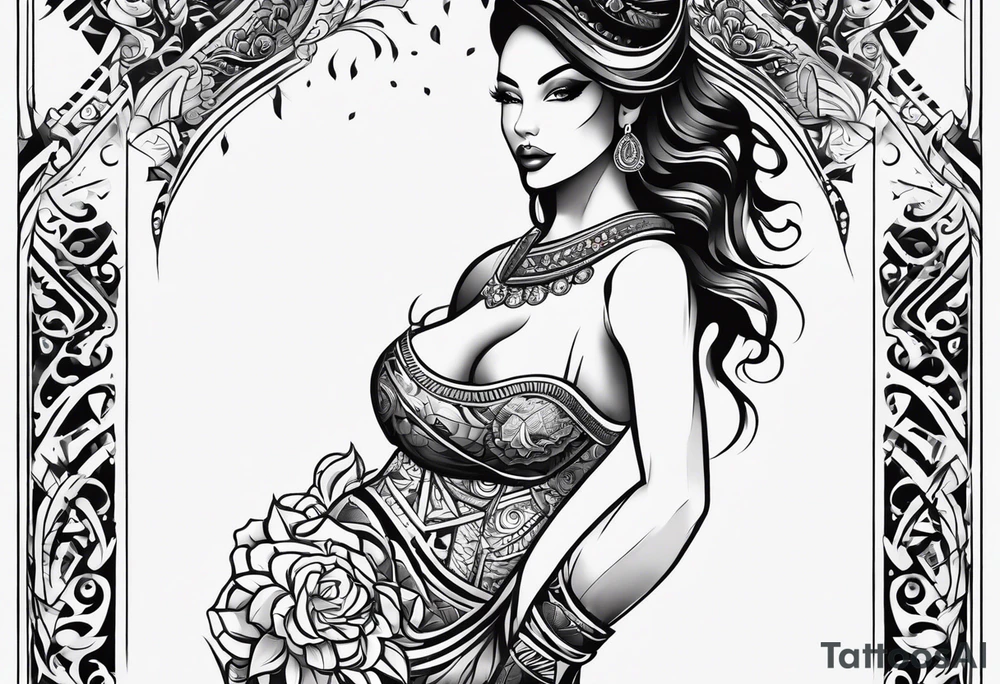 A thigh tattoo, symbol of strength, battle and motherhood. tattoo idea