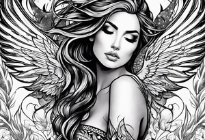 Like a phoenix rising from ashes, a woman who's has been through pain and now finding her strength tattoo idea