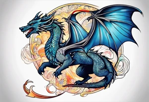 Game of thrones style flying dragon tattoo idea