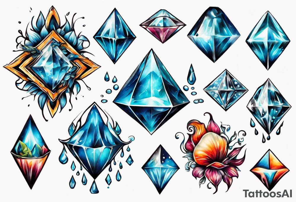 water diamond tattoo idea