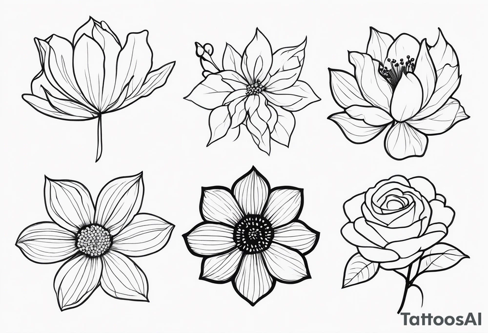 May november December February birth flower tattoo idea