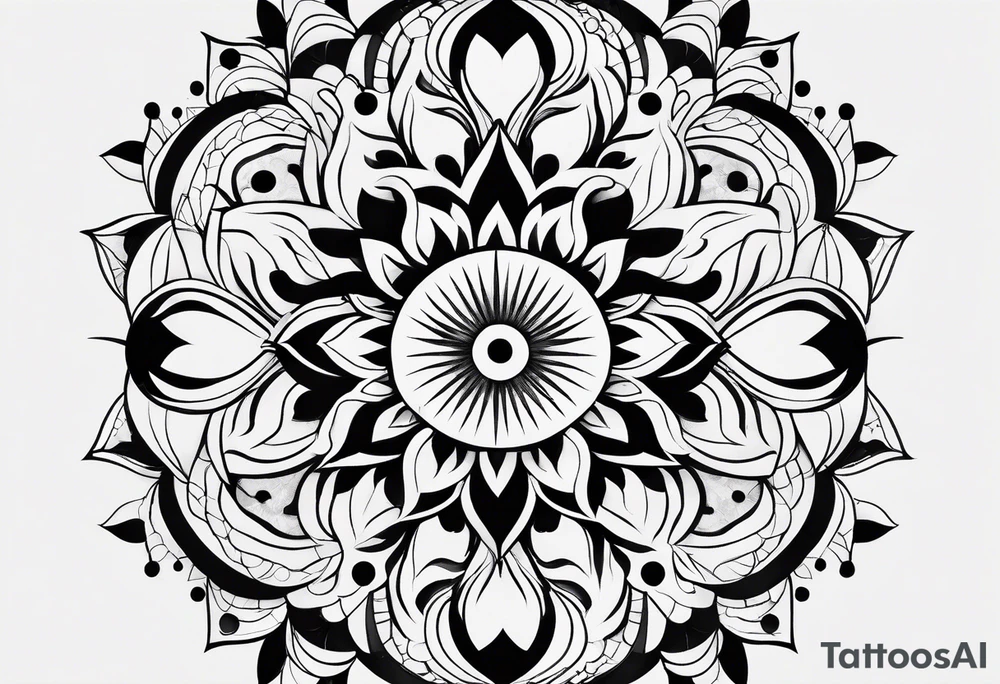 simple shape made from black dots and circles to go on upper arm/shoulder tattoo idea