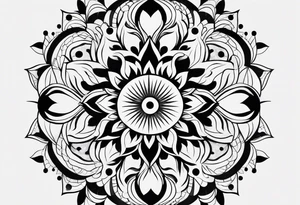 simple shape made from black dots and circles to go on upper arm/shoulder tattoo idea