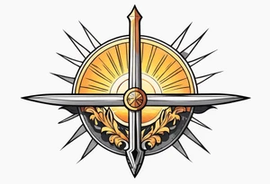 Sun and dagger tattoo idea