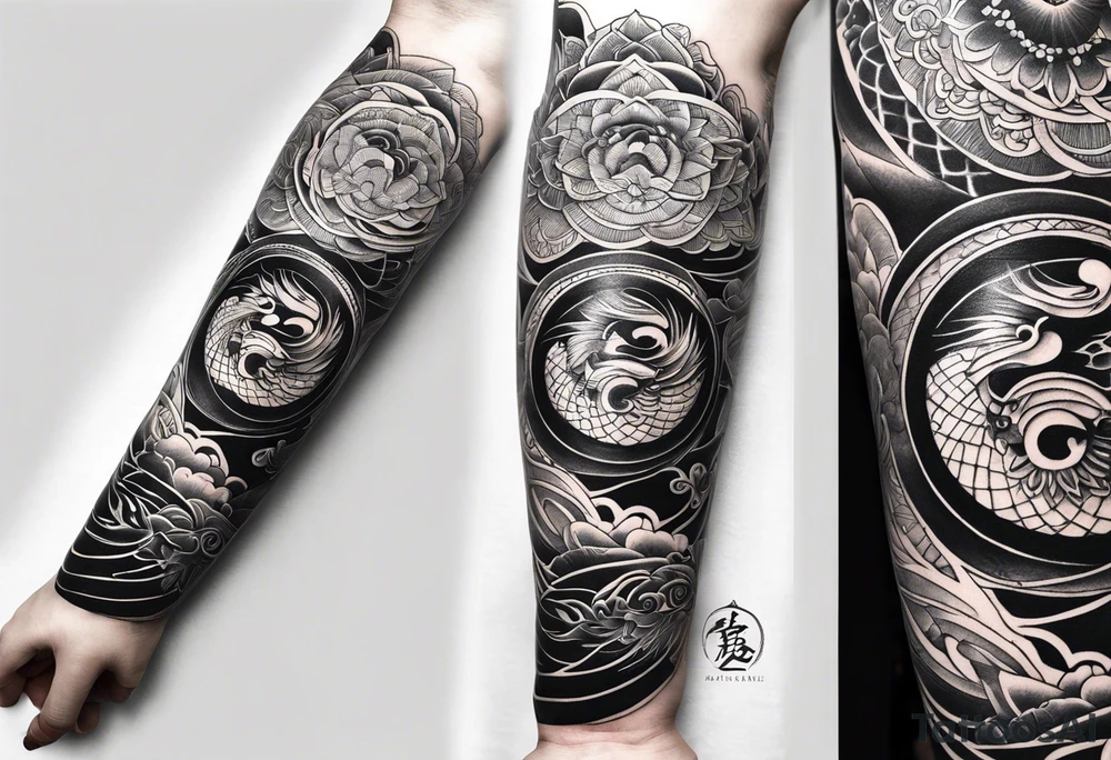 Reincarnation long forearm tattoo tattoo idea