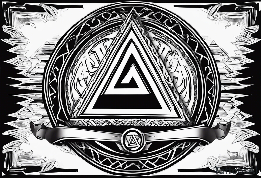 Valhalla shield sword valknut tattoo idea