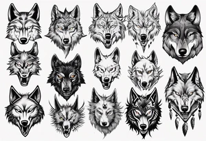wolf head tattoo idea