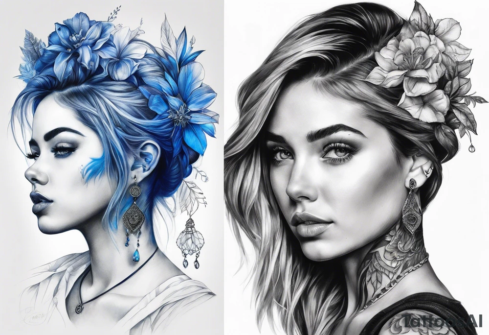 Hyper-real blue tit tattoo idea