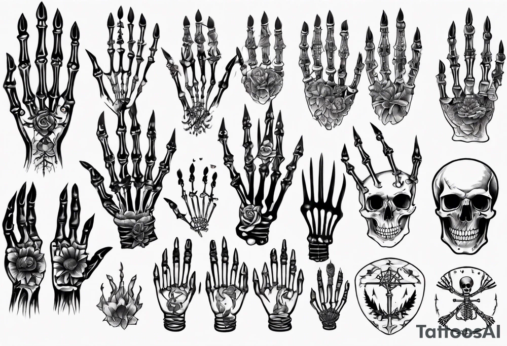 Skeleton hand tattoo idea