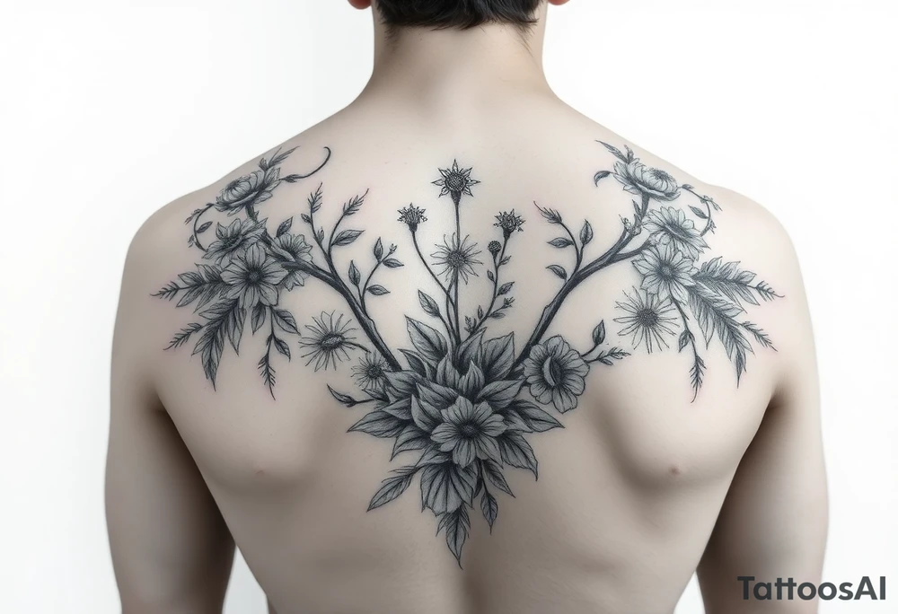 Extra large 
Female full back tattoo garden of eden tattoo idea