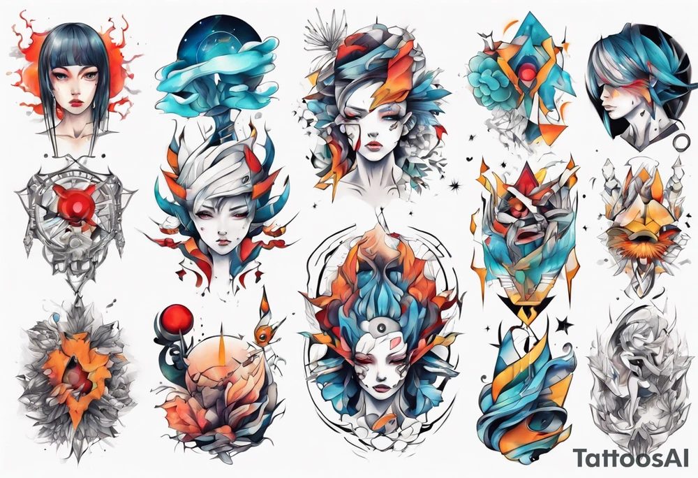 Abstract anime tattoo tattoo idea