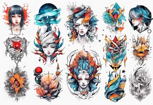 Abstract anime tattoo tattoo idea